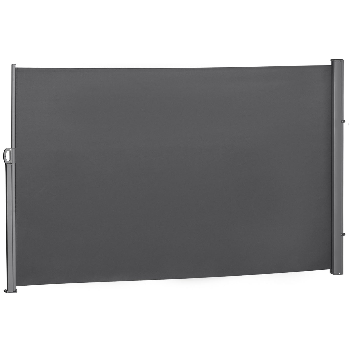 118" x 71" Outdoor Folding Privacy Screen Retractable Side Awning Patio with Resistance to UV Rays and Wind Grey
