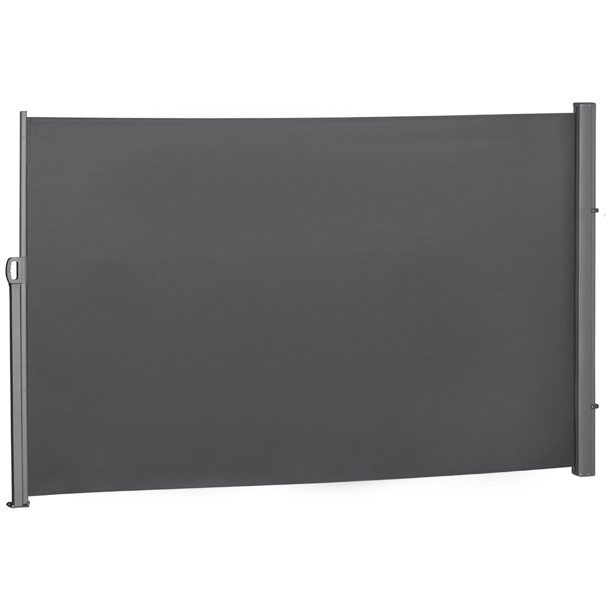 118" x 71" Outdoor Folding Privacy Screen Retractable Side Awning Patio with Resistance to UV Rays and Wind Grey