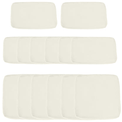 Outdoor 14pc Patio Rattan Sofa Set Cushion Polyester Cover Replacement Set - No Cushion Included, Cream White