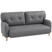 58" 2 Seat Sofa, Modern Love Seats Furniture, Upholstered 2 Seater Couch, Solid Wood Frame, Grey