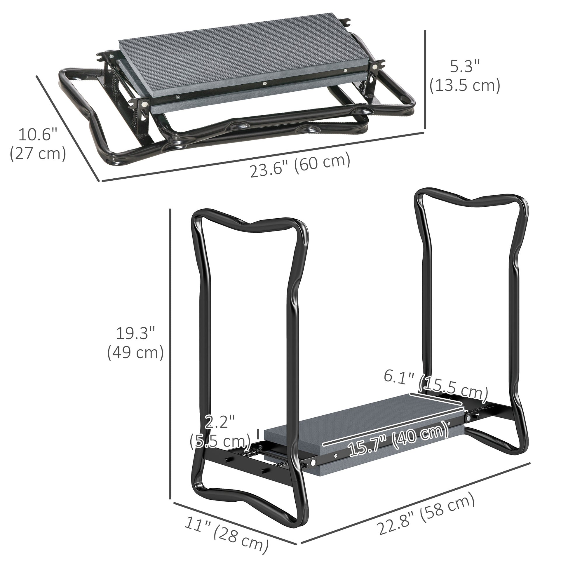Garden Kneeler and Seat Stool, Folding Gardening Stool Kneeling Chair with Thicken Pad and Handles