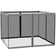 Replacement Mosquito Netting for Gazebo 10' x 10' Black Screen Walls for Canopy with Zippers for Parties and Outdoor Activities, Dark Grey