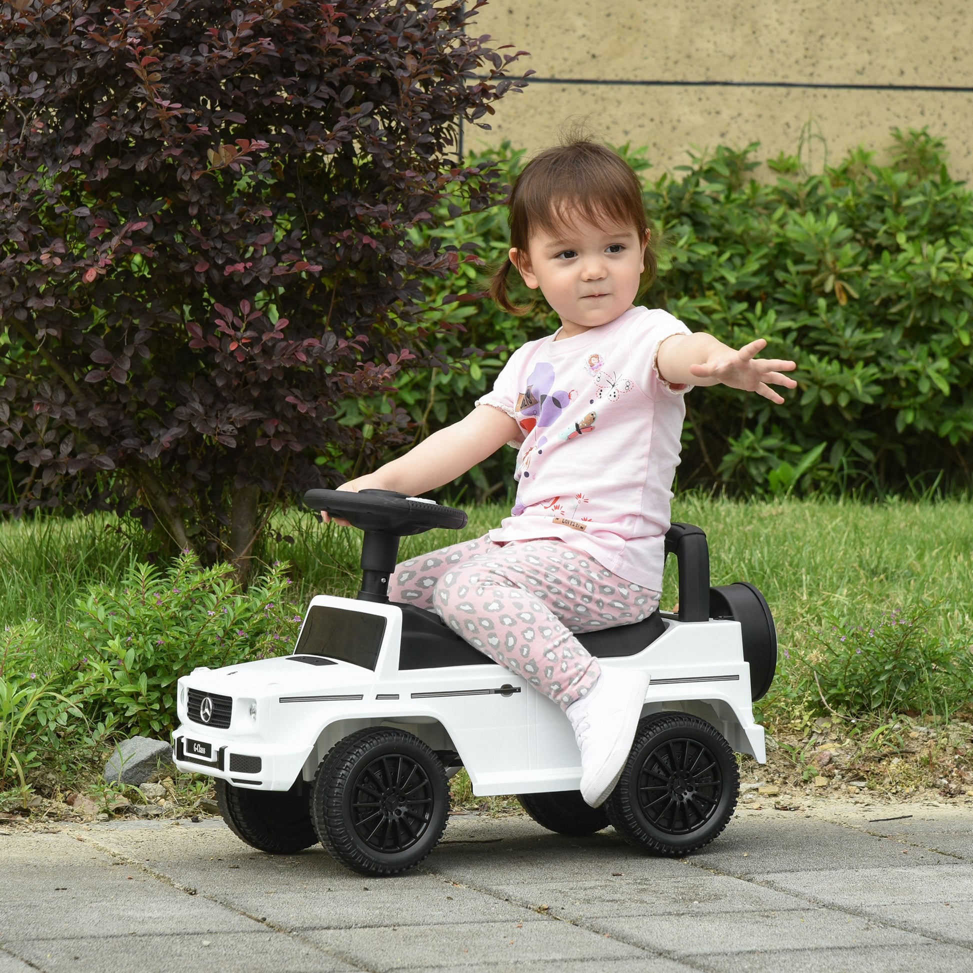 Aosom Compatible Baby Toddler Push Car Foot-to-Floor Ride-On Wheel Mercedes-Benz G350 Licensed White