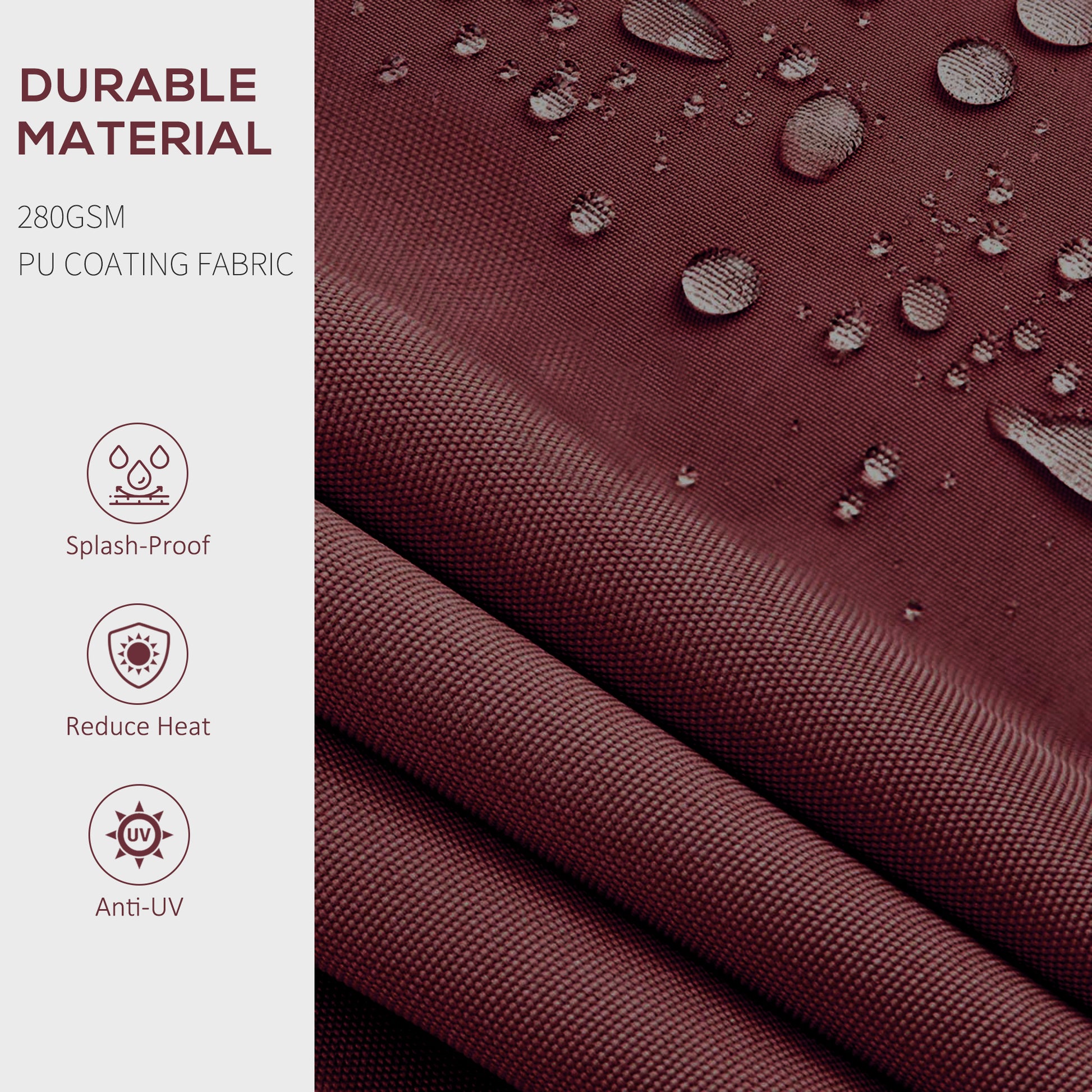 15 x 10 ft Retractable Awning with 280gsm UV-Resistant Fabric, Heavy-Duty Frame Sun Shade Shelter for Deck, Balcony, Yard and Outdoor Living Space, Wine Red