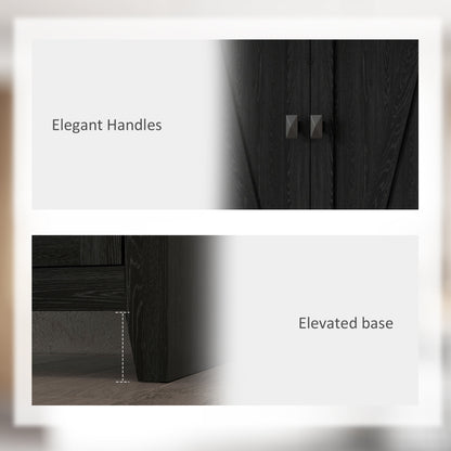 72" Freestanding Storage Cabinet, Kitchen Pantry Cabinet with Doors and Shelves for Dining Room, Black