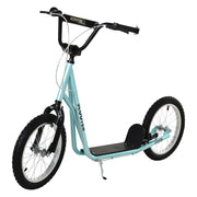 Aosom Kids Kick Scooter for 5+ Year Old, Kids Ride on Toy w/ 16'' Inflatable Wheel Dual Brakes, Blue