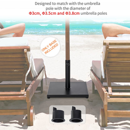 40 lbs Steel Square Umbrella Base Stand w/ Adjustable Knob Parasol Stand Garden Patio Outdoor Home, Black