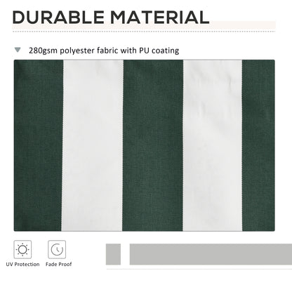 11' x 10' Retractable Awning Fabric Replacement Outdoor Sunshade Canopy Awning Cover, UV Protection, Green and White