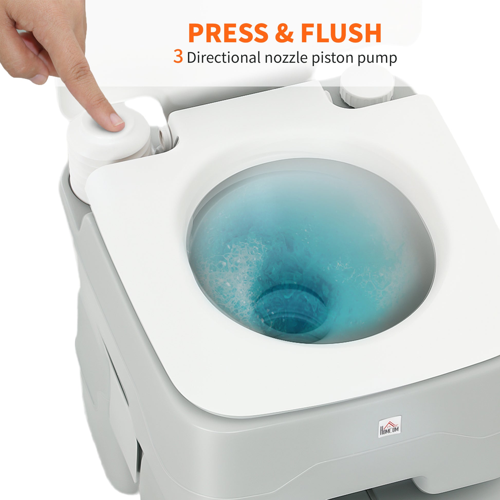Outdoor Portable Travel Toilet Flushable Tank with Level Indicator 3 Way Pistol for Camping Boating Roadtripping 5.3 Gallon (20L)