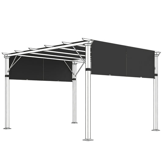 2 Pcs UV Protection Pergola Replacement Canopy, Pergola Shade Cover, Easy to Install, for 10' x 10' Pergola, Black