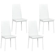 Modern Dining Chairs, Set of 4, High Back PU leather Upholstery and Metal Legs for the Living Room, Kitchen, Home Office, White