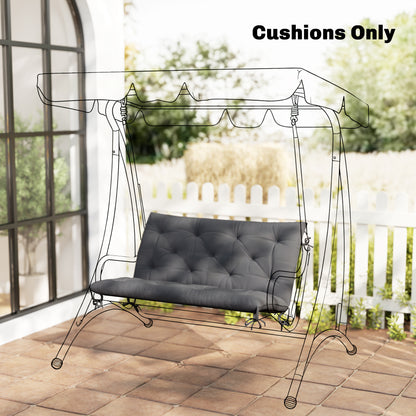Porch Swing Cushion Garden Bench Cushion with Backrest, Non-Slip 2-seater Soft Pad, Swing Chair Mat Replacement for Indoor and Outdoor, 39.4" x 38.6", Dark Grey