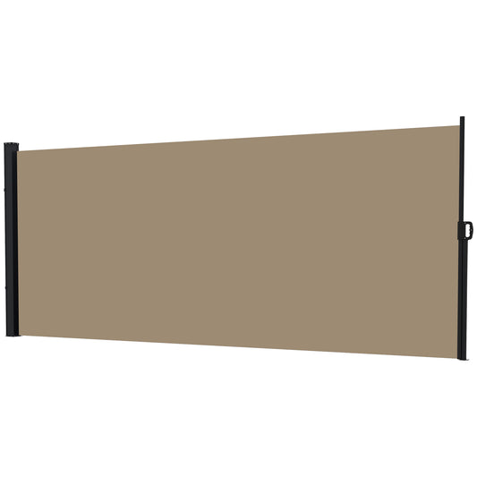 13' x 5' Retractable Side Awning, Outdoor Privacy Screen for Garden, Hot Tub, Balcony, Terrace, Pool, Khaki