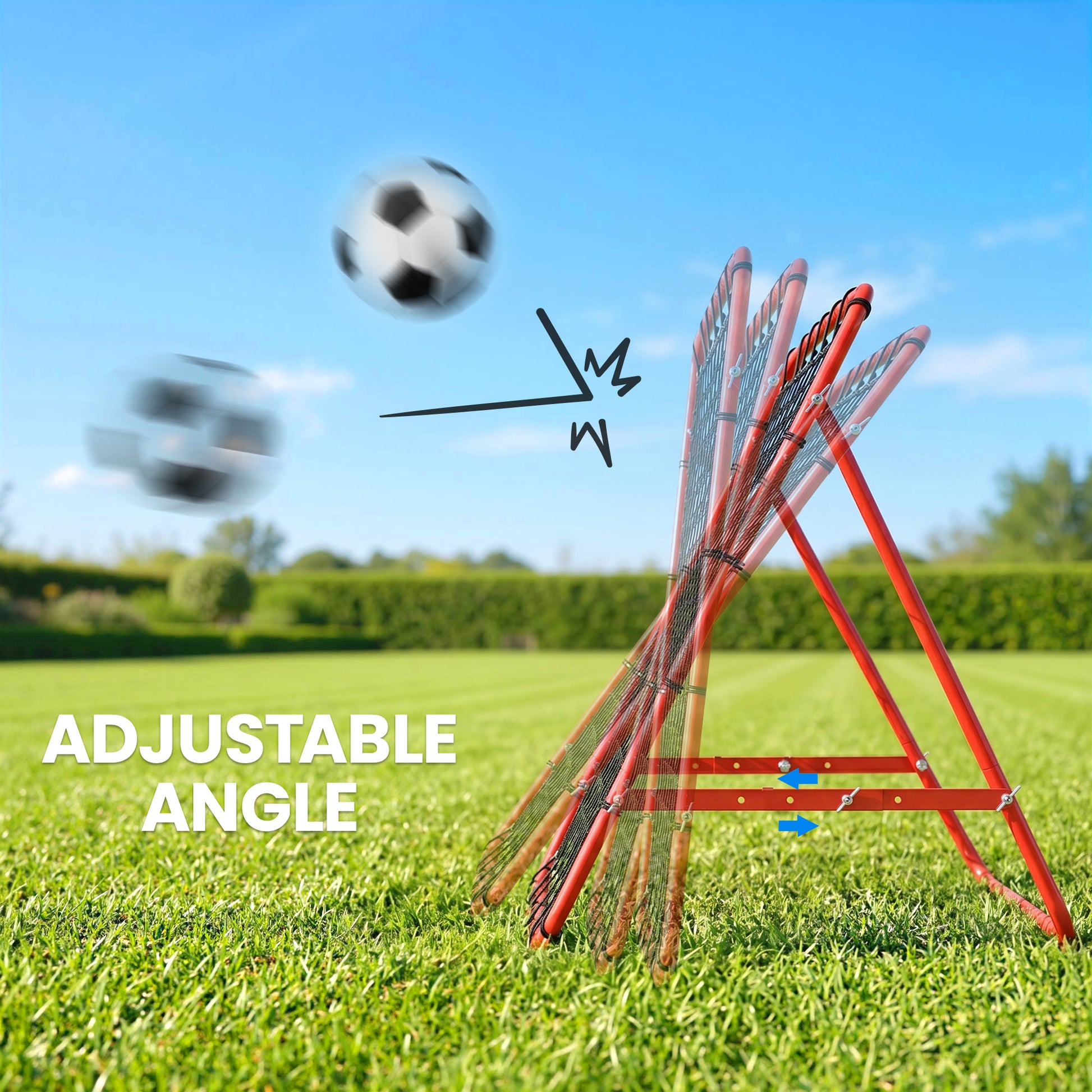 Volleyball Rebounder Net Football Training Aid Kickback Target Play Red
