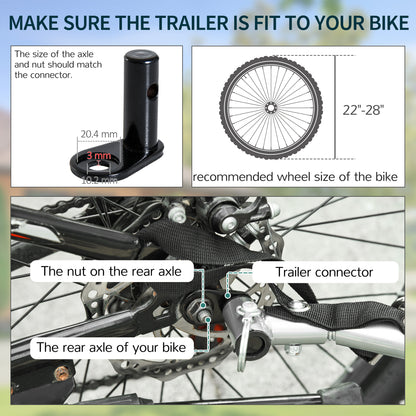 Aosom Bicycle Trailer Bike Cargo Trailer Garden Utility Cart Tool Carrier with Removable Cover, Red
