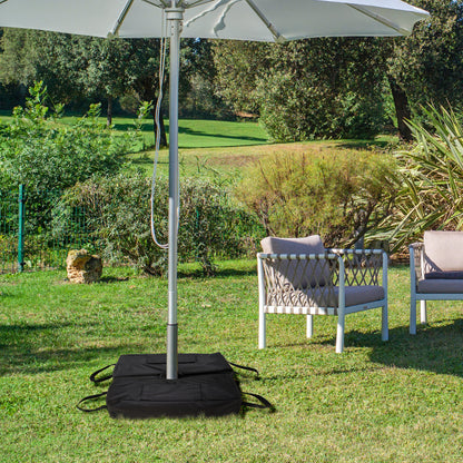 2pc Umbrella Base, Weight Bag, Garden Parasol Weight Base, Filled Sand Fits Most Umbrella w/ Scoop Up 55lbs, Black