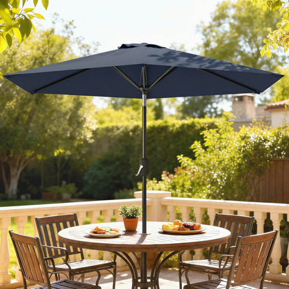 Patio Sun Umbrella, Outdoor Parasol with 6 Ribs, Blue