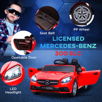 Aosom 12V Ride On Car with Parent Remote Control Two Motors Music Lights Suspension Wheels for 3-6 Years Red