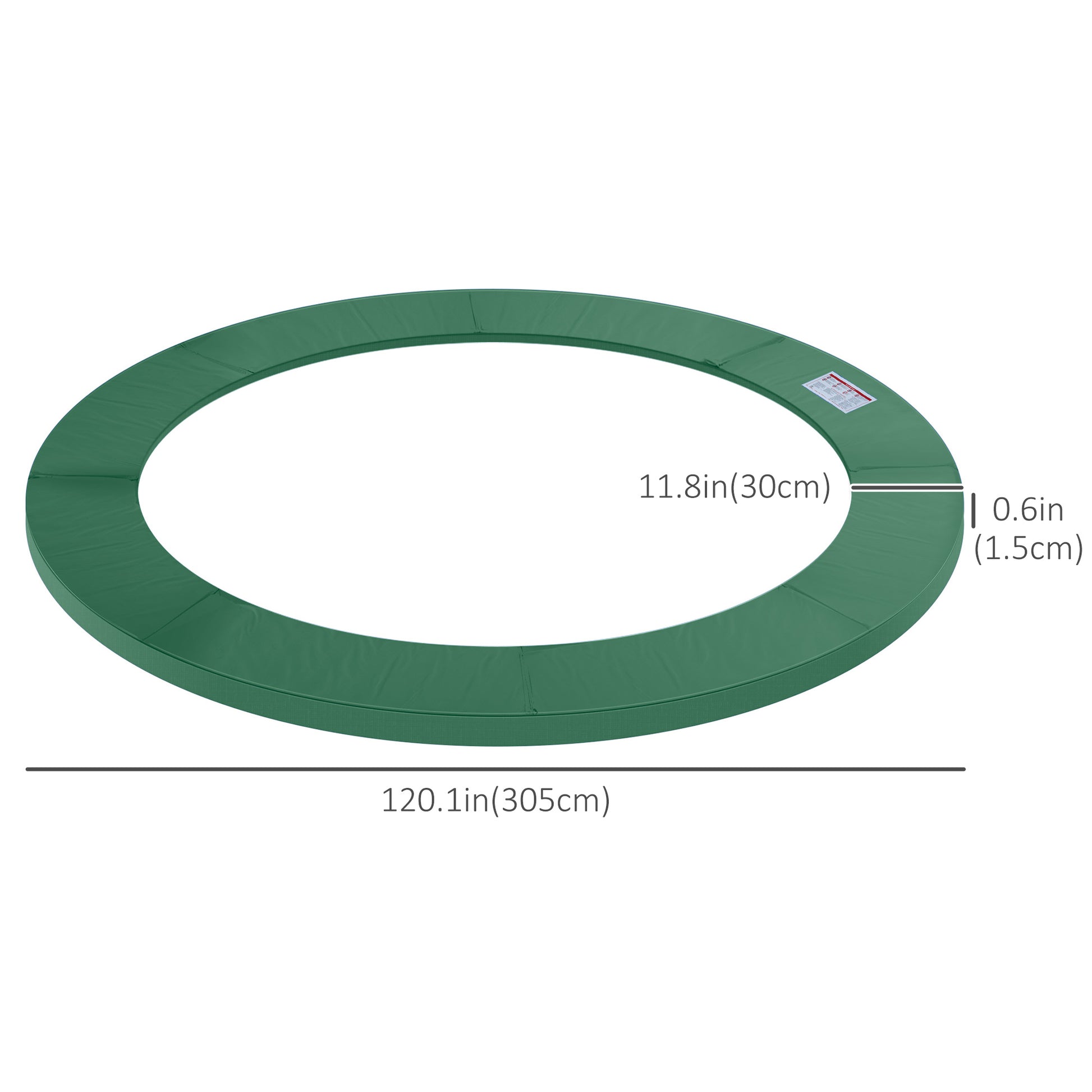 Φ10ft Trampoline Replacement Safety Pad Trampoline Pad Waterproof Spring Cover Green