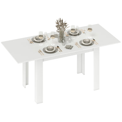 Modern Extendable Dining Table, 55.1 x 31.5 in, for 6-8 People, Expandable Dining Table for Kitchen, White