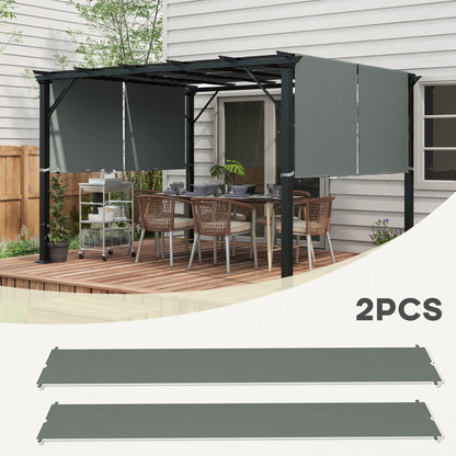 2 Pcs UV Protection Pergola Replacement Canopy, Pergola Shade Cover, Easy to Install, for 10' x 10' Pergola, Dark Grey
