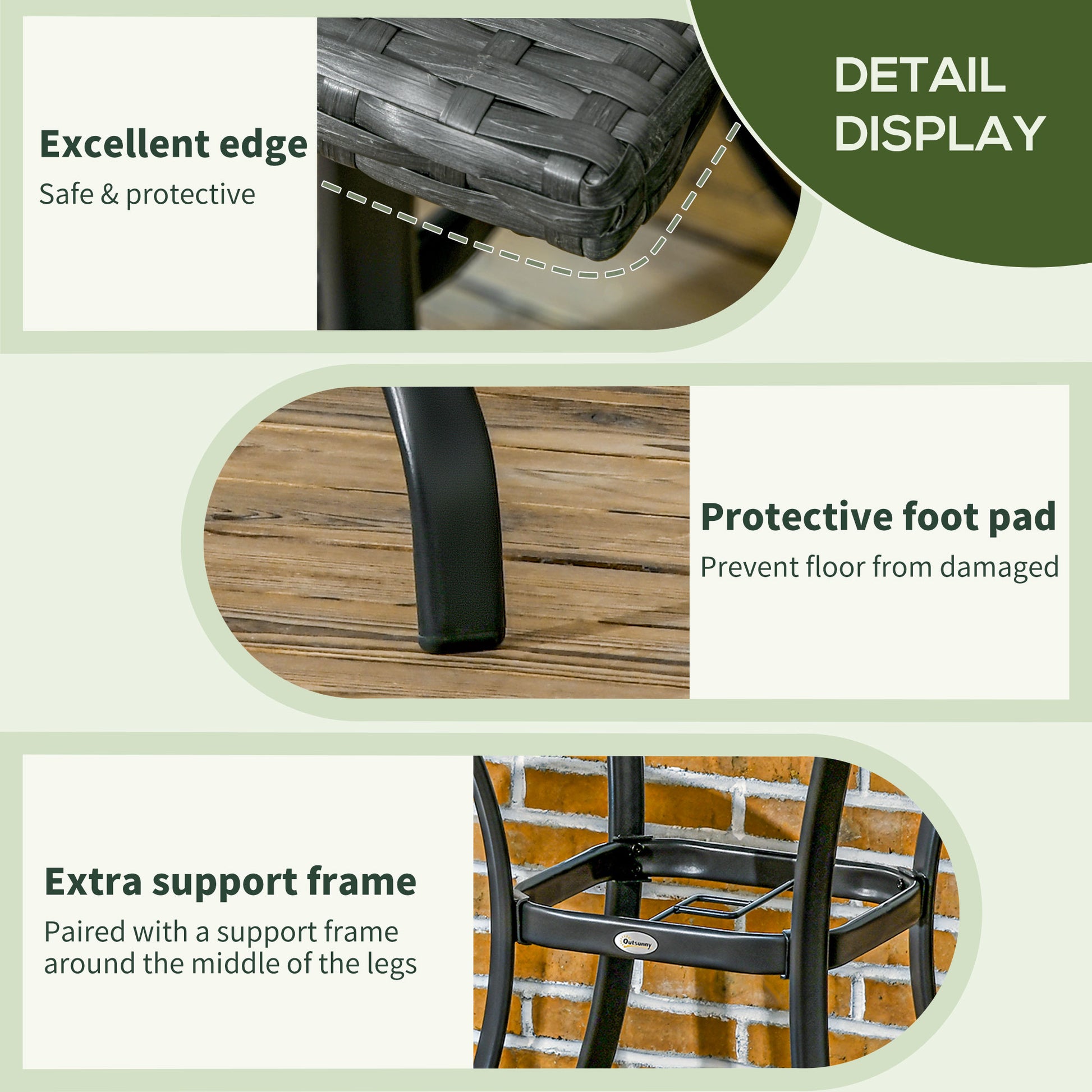 Patio Wicker Dining Table with Umbrella Hole, 34 Inch Outdoor PE Rattan Coffee Table with Plastic Board Under the Woven Table Top for Patio, Garden, Balcony, Black