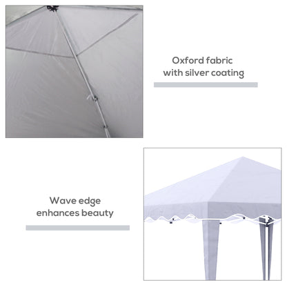 10' x 10' Pop Up Canopy Tent with Sand Bags, Instant Shelter with Adjustable Height and Carry Bag, Garden Outdoor Party Tent, White