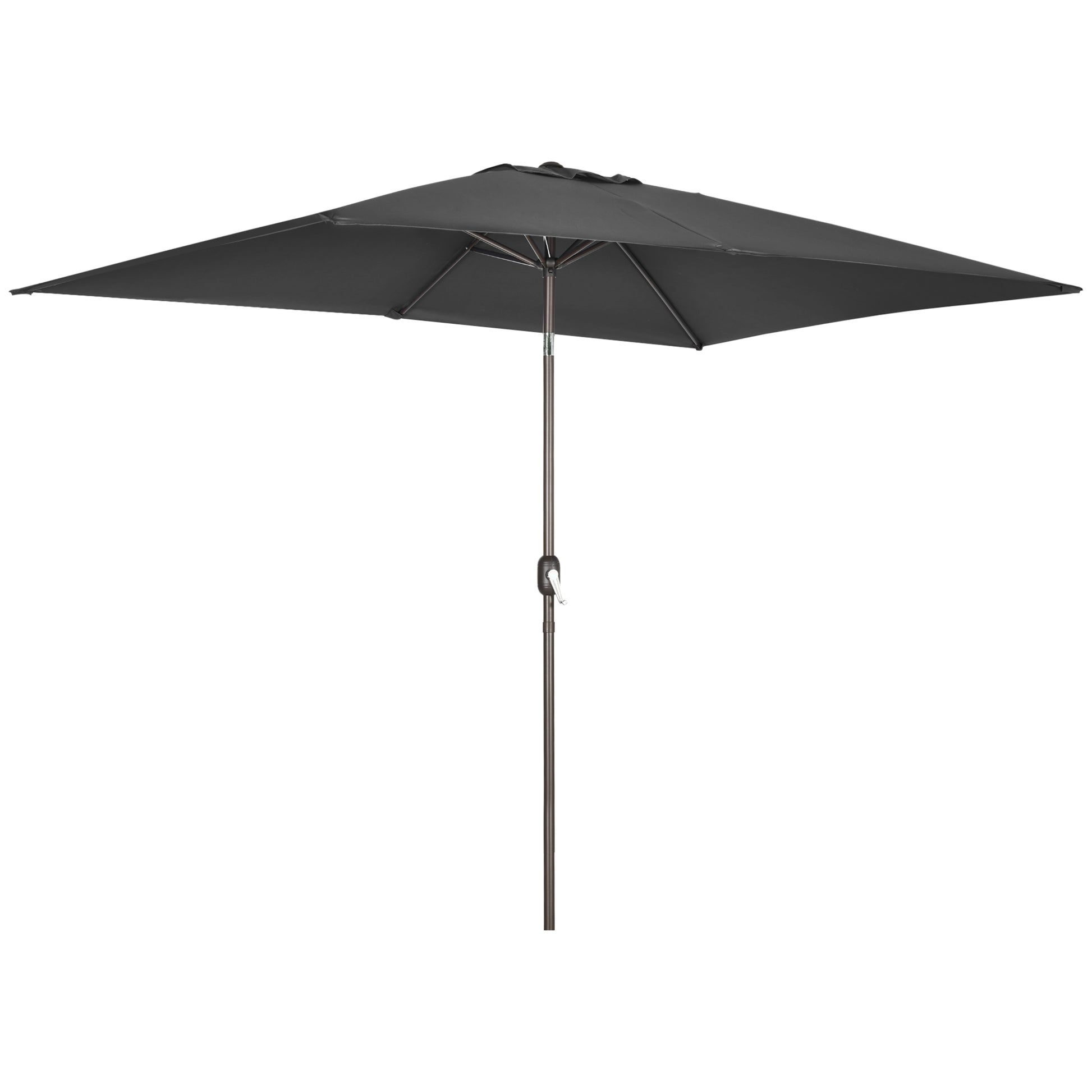 6.5x10ft Patio Umbrella, Rectangle Market Umbrella, Black