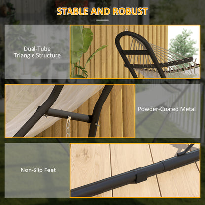 Hammock Stand with Adjustable Height Steel Frame for 0.8" -1.2" Person 109.4" Black
