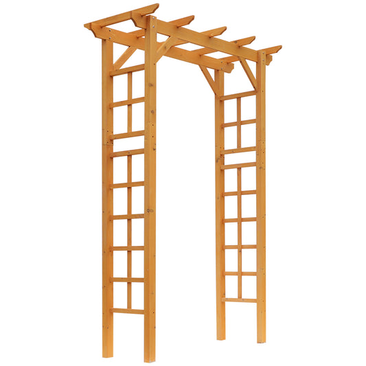 85" Wooden Outdoor Garden Arbour, Garden Arch Trellis for Climbing Vines for Wedding and Ceremony - Orange