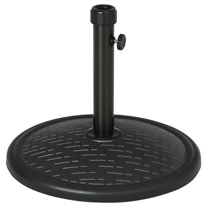 31lbs Concrete Round Patio Umbrella Base Holder, Outdoor Market Umbrella Stand Weight for Lawn, Deck, Backyard, Garden, Black
