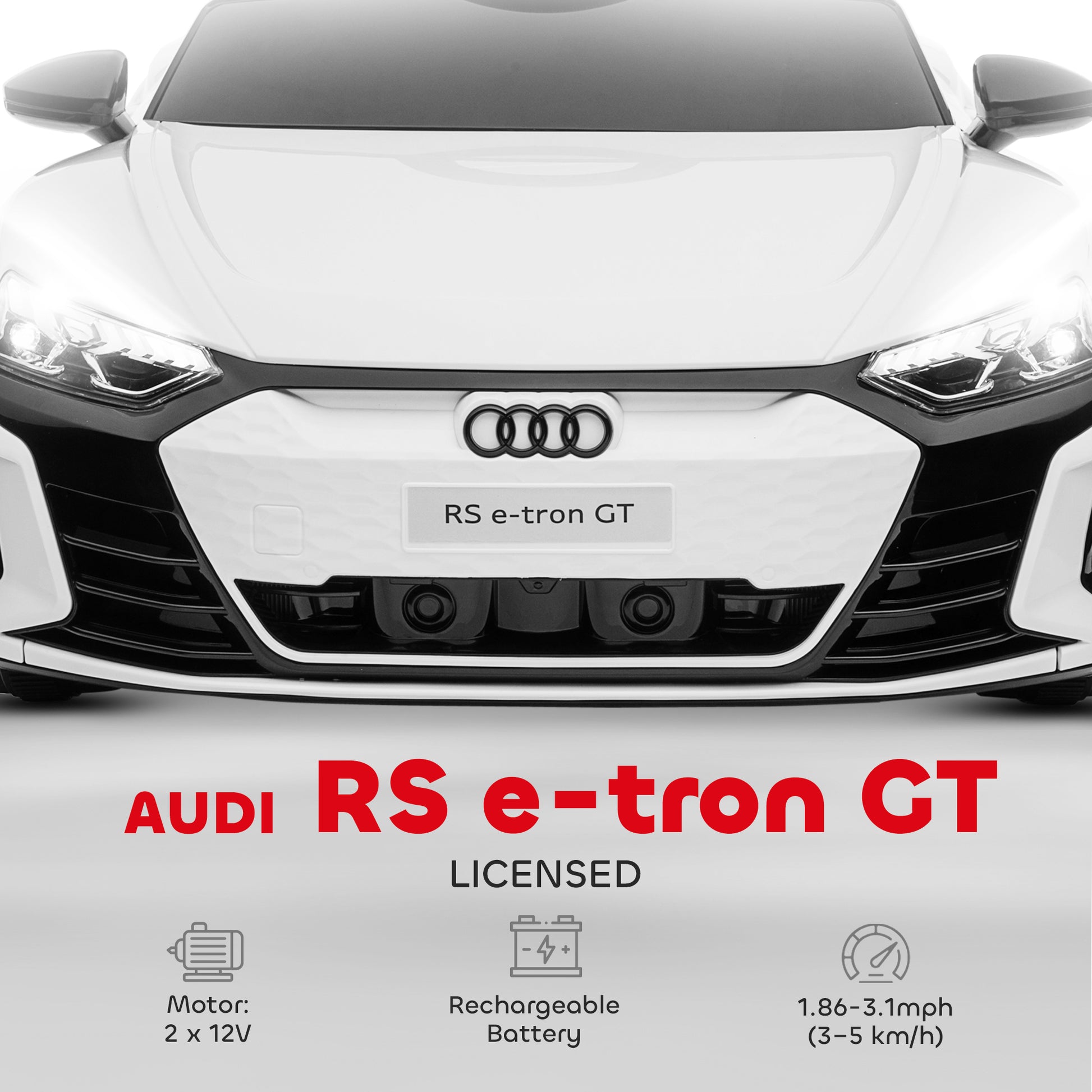 Aosom Ride-On Toy On Car with Remote Control, 12V 3.1 MPH Electric Ride for Kids w/ Suspension System, Horn Honking, White