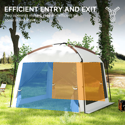 10' x 10' Screen Tent, UV50+ Protection Outdoor Screen House with Carry Bag & Ground Stakes, Fits 6-8 People, White