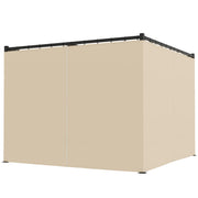 10' x 10' Retractable Pergola Canopy with Sidewalls, Metal Outdoor Gazebo Sun Shade Shelter, Beige