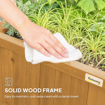 Wood Planter with Trellis for Vine Climbing, Raised Garden Bed, Privacy Screen for Backyard, Patio, Deck, Yellow