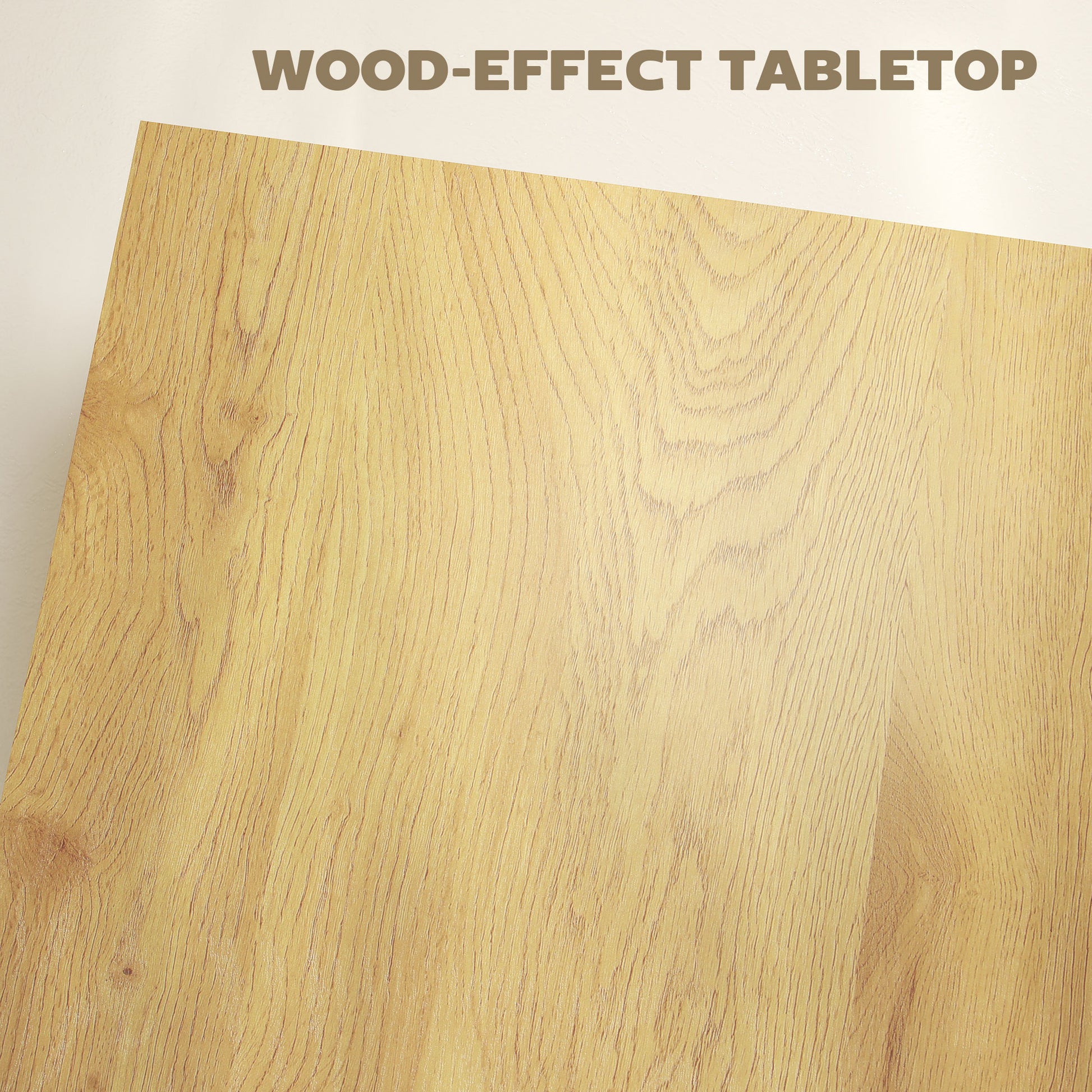 Square Coffee Table, Center Table with 1.6" Thick Tabletop, Natural Wood