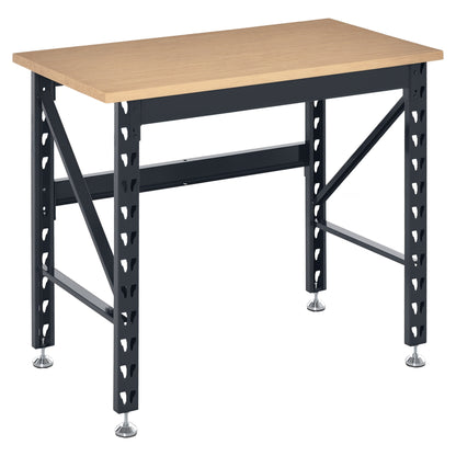 45" Workbench, Solid Wood Tabletop Workstation, Work Table with Four Adjustable Foot Pads, Weight Capacity 1100 Lbs