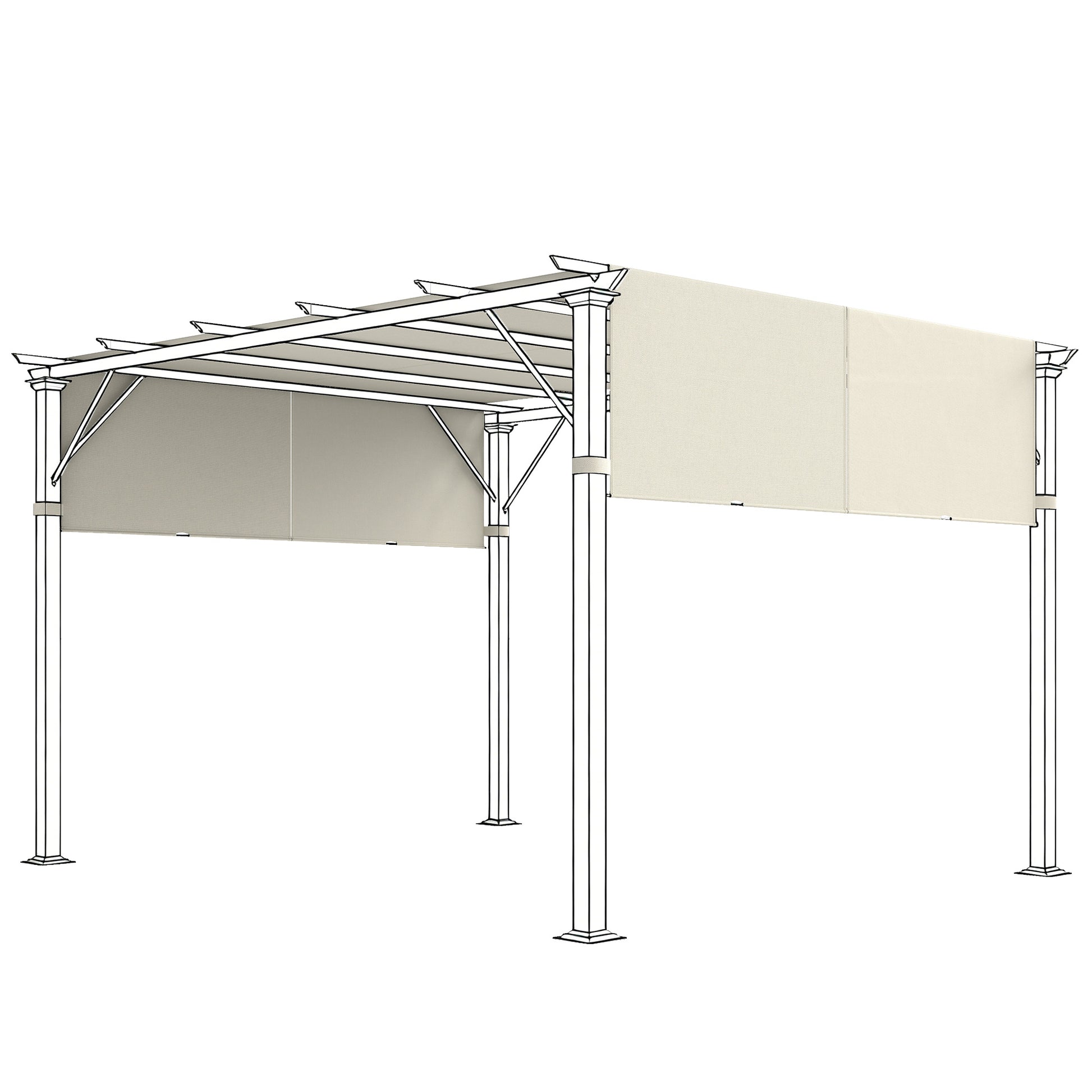 2 Pcs UV Protection Pergola Replacement Canopy, Pergola Shade Cover, Easy to Install, for 10' x 10' Pergola, Cream White