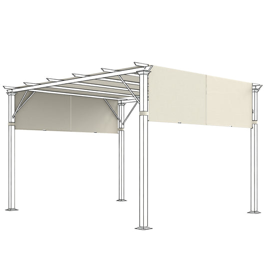 2 Pcs UV Protection Pergola Replacement Canopy, Pergola Shade Cover, Easy to Install, for 10' x 10' Pergola, Cream White