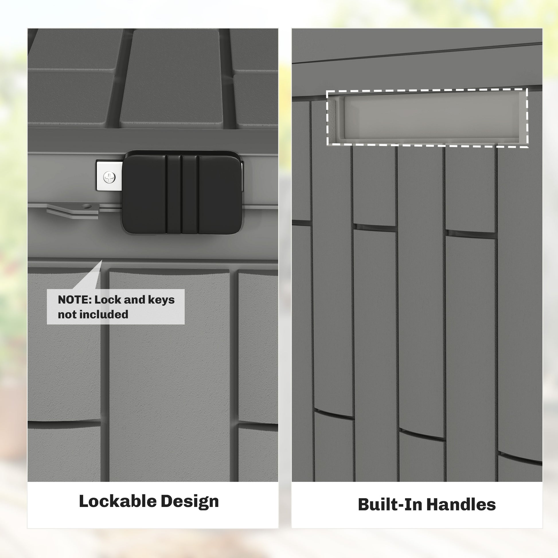 120 Gallon Resin Deck Box, Lockable Outdoor Storage Box, Splash-Resistant & UV Resistant Patio Storage Container