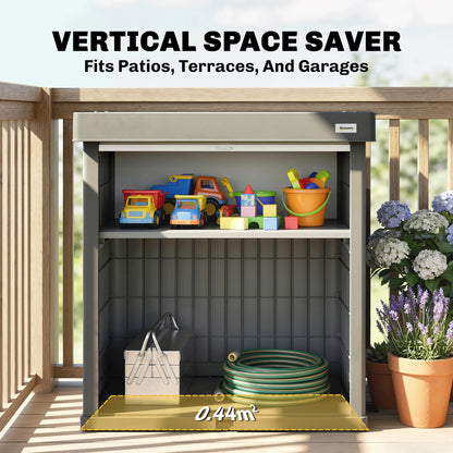 82 Gallon Outdoor Storage Cabinet, UV Resistant Garden Storage Container for Patio, Porch, Poolside, Grey
