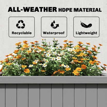 Raised Garden Bed with Legs, HDPE Raised Planter with Drainage Holes and Liner for Vegetables Flowers Herbs