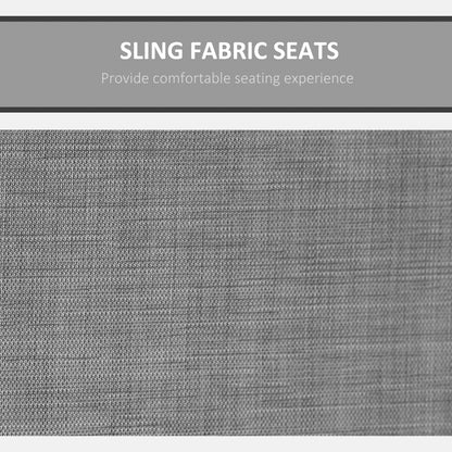 3 Person Porch Swing Outdoor Swing Chair with High Back Design, Side Pouches and Adjustable Canopy, Dark Grey