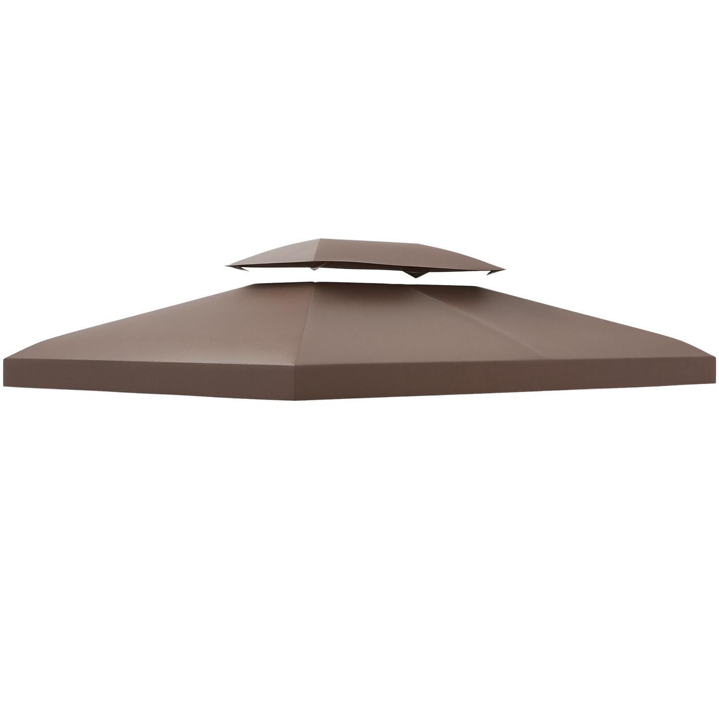 13' x 10' Gazebo Replacement Canopy, 2 Tier Top Roof Garden Pavilion UV Cover, Brown (TOP ONLY)