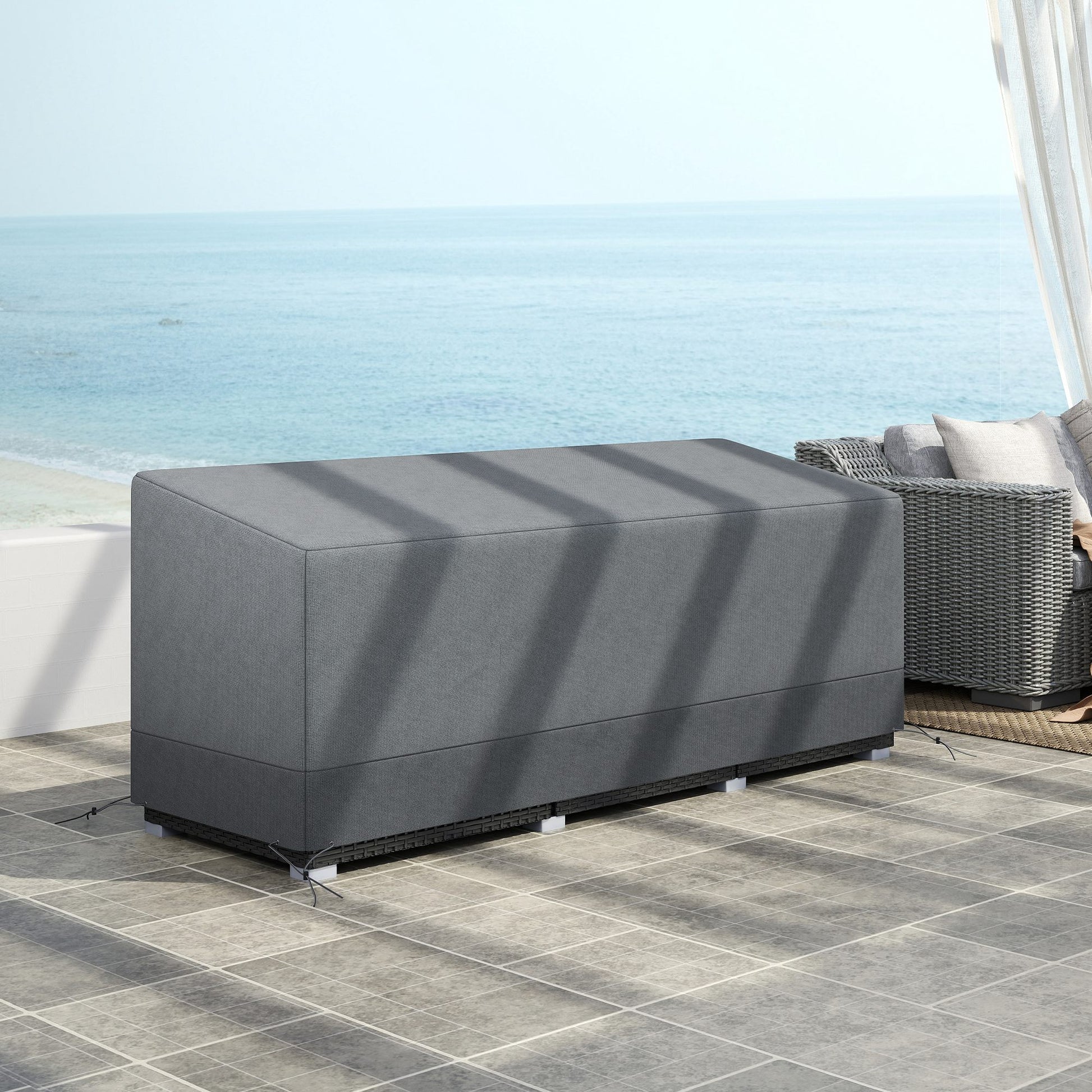 Patio Furniture Covers Waterproof for 3 Seater Sofa, 600D Heavy Duty Oxford Outdoor Patio Cover, 75" x 28.3" x 29.9", Grey