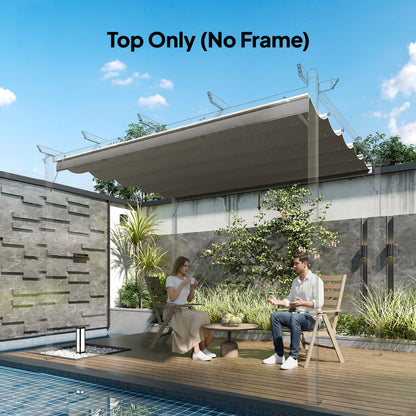 8.2' x 8.4' Retractable Pergola Canopy Replacement for 10' x 10' Frame, Cover Replacement (Cover Top Only), Light Grey
