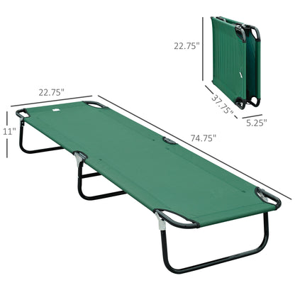 Folding Camping Cot for Adults Portable Outdoor Sleeping Bed for Office Beach Home, Green