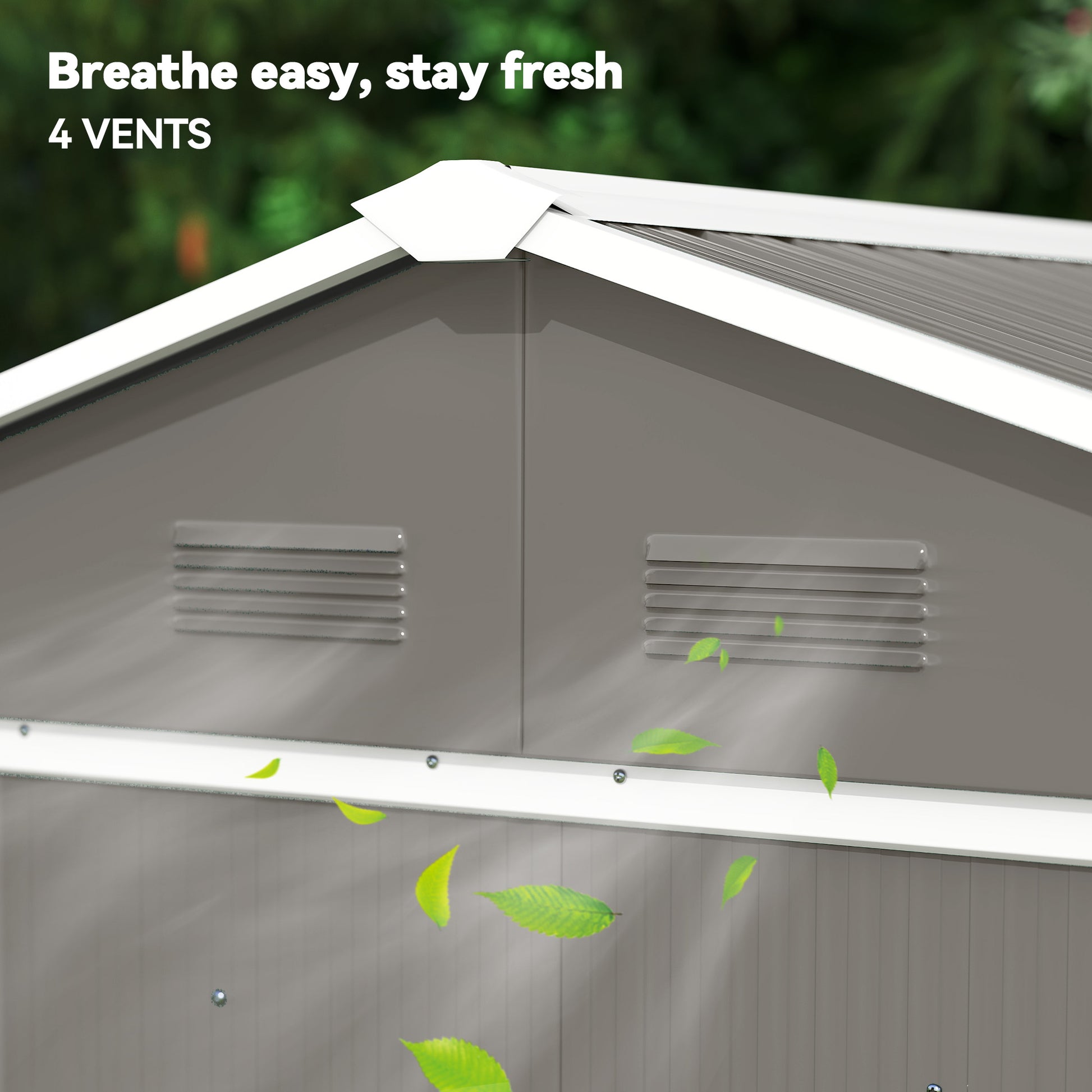 6.5x3.5ft Metal Garden Storage Shed for Outdoor Tool Storage with Double Sliding Doors and Vents, Grey