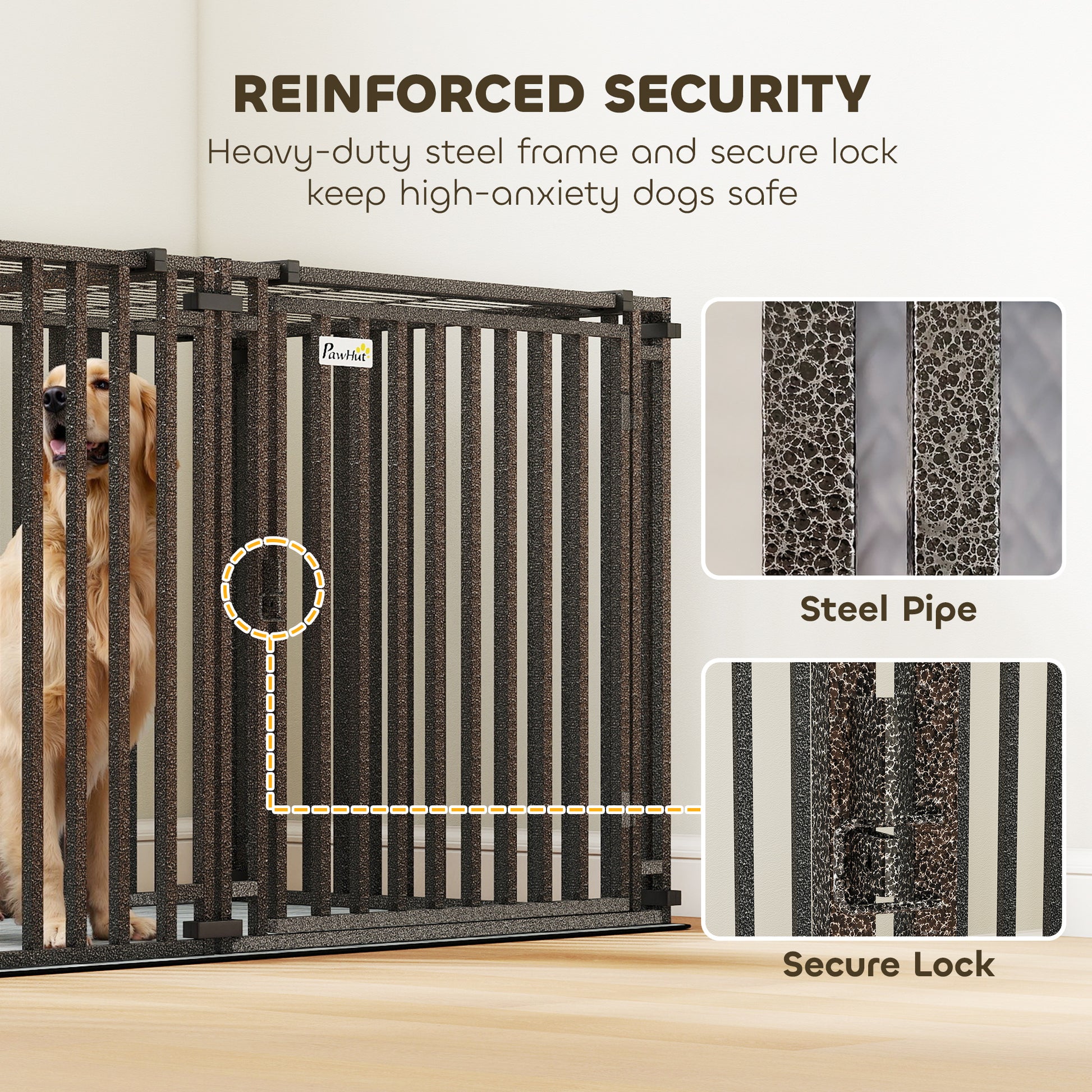 83 Inch Heavy Duty Dog Crate, Extra Large Metal Dog Cage Kennel with Mat for Large Breeds, Modular Puppy Playpen