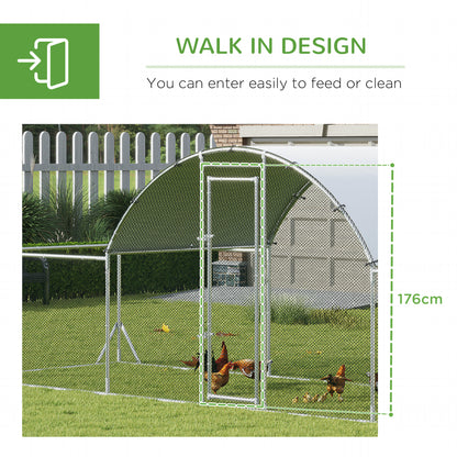 21.7' x 6.2' Metal Chicken Run with Waterproof and Anti-UV Cover